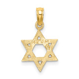 14K Engraved Star Of David Charm - K8-7D47ACB7-6498