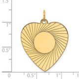 14k Etched .018 Gauge Engravable Heart Disc Charm - XM-2FD71A1C-8440