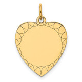 14k Etched .018 Gauge Engravable Heart Disc Charm - XM-5DFD091D-7420