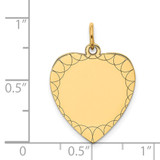 14k Etched .018 Gauge Engravable Heart Disc Charm - XM-5DFD091D-7420