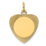 14k Etched .027 Gauge Engravable Heart Disc Charm - XM-2BA5D510-3730