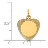 14k Etched .027 Gauge Engravable Heart Disc Charm - XM-2BA5D510-3730