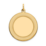 14k Etched Design .018 Gauge Circular Engravable Disc Charm - XM-430A3AD5-9633