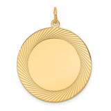14k Etched Design .018 Gauge Circular Engravable Disc Charm - XM-DB947C92-1487