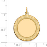 14k Etched Design .027 Gauge Circular Engravable Disc Charm - XM-F49A1EAE-6558