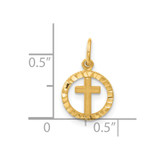 14K Eternal Life Cross in Circle Charm - C1-18CF9F71-2339