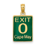 14K EXIT 0 / CAPE MAY with Green Enamel Charm