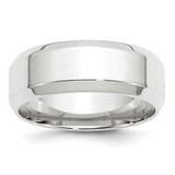 10k White Gold 8mm Beveled Edge Comfort Fit Wedding Band Size 12