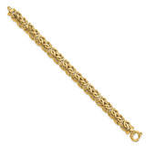 14k Fancy 11mm Flat Byzantine 7.5 inch Bracelet