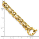 14k Fancy 7mm Flat Byzantine 7.5 inch Bracelet
