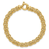 14k Fancy 7mm Flat Byzantine 7.5 inch Bracelet