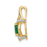 14k Fancy Diamond and Oval Emerald Pendant - PM-62FEEE16-2184