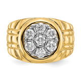 14k Fancy Ridged-Sides Men's Ring Mounting