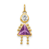 14k February Girl Birthstone Charm