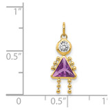 14k February Girl Birthstone Charm