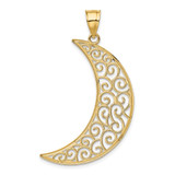 14k Filigree Moon Pendant