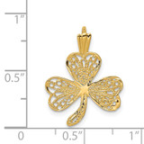 14k Filigree Shamrock Charm