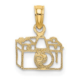 14K Flat Cut-Out Camera Charm
