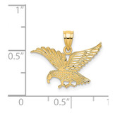 14K Flat Engraved Eagle Charm