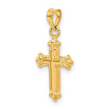 14k Fleur de Lis Hollow Cross Charm