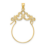 14K Fleur de Lis Scroll Framed Charm Holder