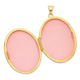 14K Floral Border 33mm Oval Locket