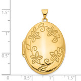 14K Floral Border 33mm Oval Locket