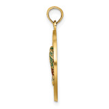 14K Florida Enamel Palm Trees Circle Charm