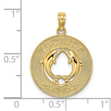14K FLORIDA w/Dolphins Circle Charm
