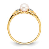 14k FW Cultured Pearl and Diamond Ring - XB-DEF47CD7-8171