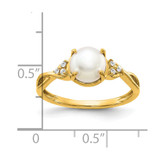 14k FWC Pearl and Diamond Ring