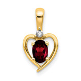 14k Garnet and Diamond Heart Pendant - XB-CB4318D1-6009