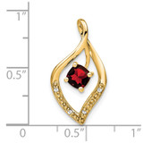 14k Garnet and Diamond Pendant - PM-E65628F5-5071