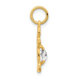 14K Girl 6x4 Oval Genuine White Topaz-April