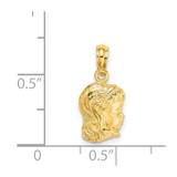 14k Girl Head Charm - D1-B5881CB4-2631