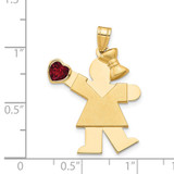 14k Girl with CZ July Birthstone Charm