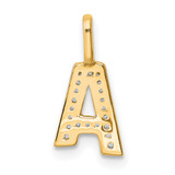14K Gold Diamond Letter A Initial Pendant