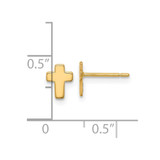 14k Gold Polished Cross Post Earrings - TE-9483975E-2830
