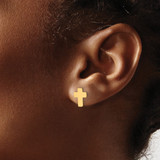 14k Gold Polished Cross Post Earrings - TE-B45D0FC4-5631