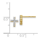 14k Gold Polished Diamond Cross Post Earrings - EM-2693E0BC-9450
