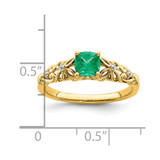14k Gold Polished Emerald and Diamond Ring - RM-9B43903B-2214