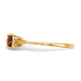 14k Gold Polished Garnet Bow Ring