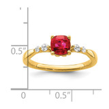 14k Gold Polished Ruby and Diamond Ring - RM-694E6390-8914