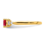 14k Gold Polished Ruby and Diamond Ring - RM-694E6390-8914