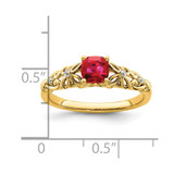 14k Gold Polished Ruby and Diamond Ring - RM-D62CE496-7468