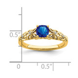 14k Gold Polished Sapphire and Diamond Ring - RM-E782CFAB-5569
