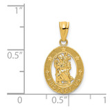 14k Gold Polished St Christopher Pendant