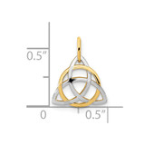 14K Gold with White Rhodium Polished Celtic Pendant