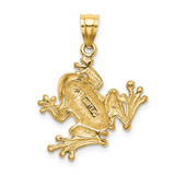 14K Green Enameled 2-D Frog Charm