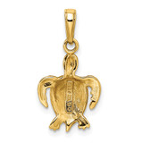 14k Green Enameled Sea Turtle Pendant - K3-F44FD75D-9323